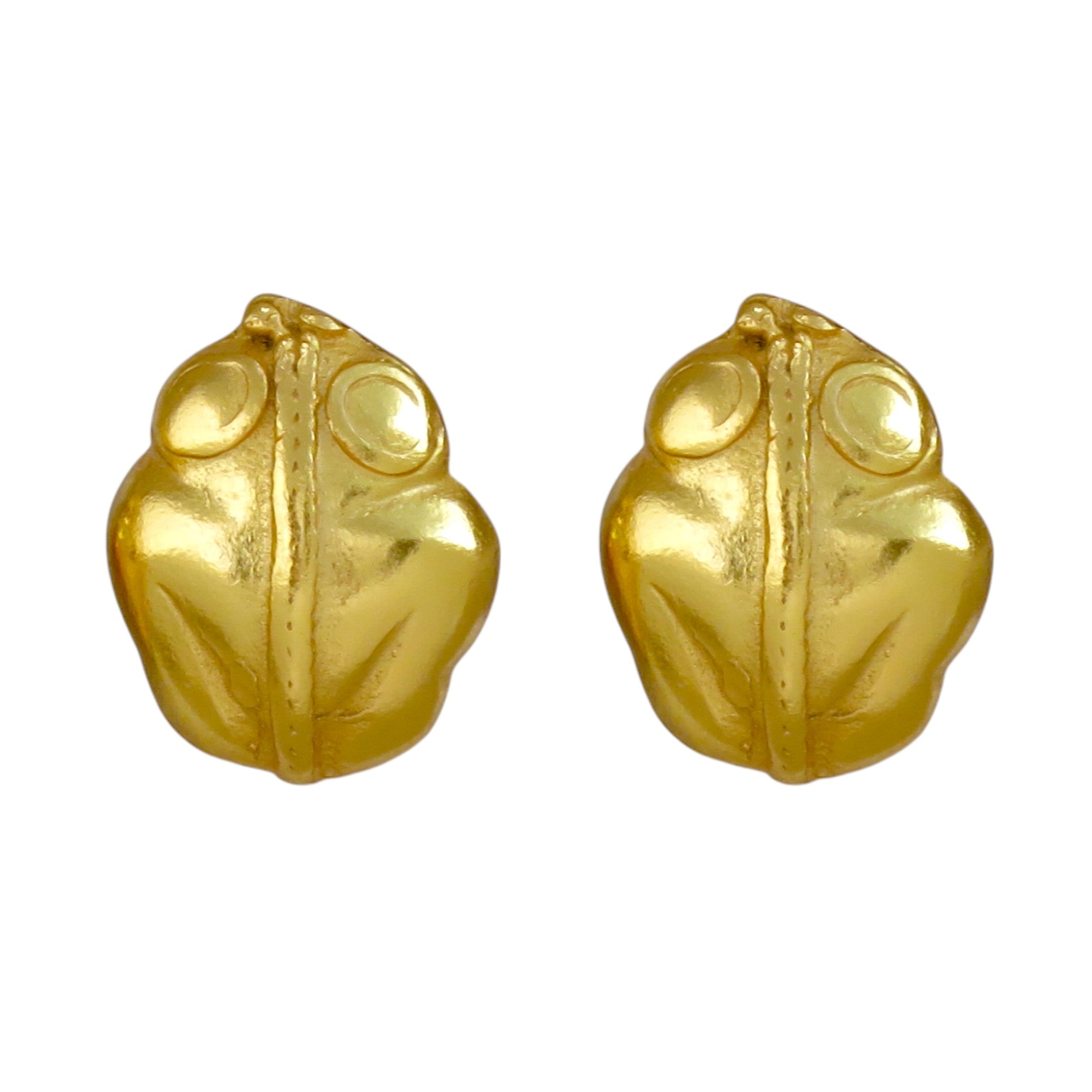 Tairona Carved Frog Earrings