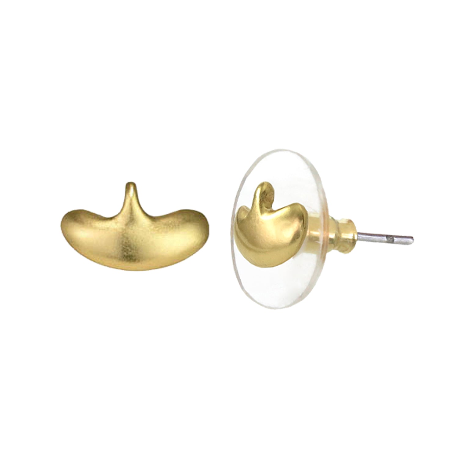 Mini Gold Crescent Stud Earrings