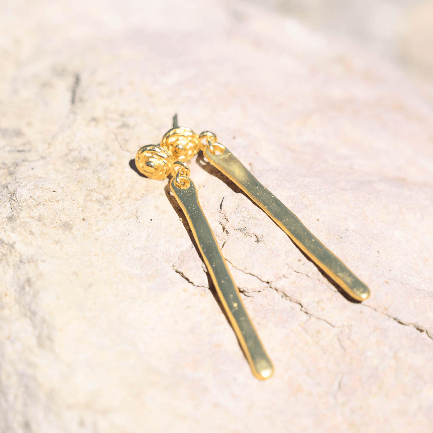 Classic Minimalist 24k GP 2.1" Bar Earrings