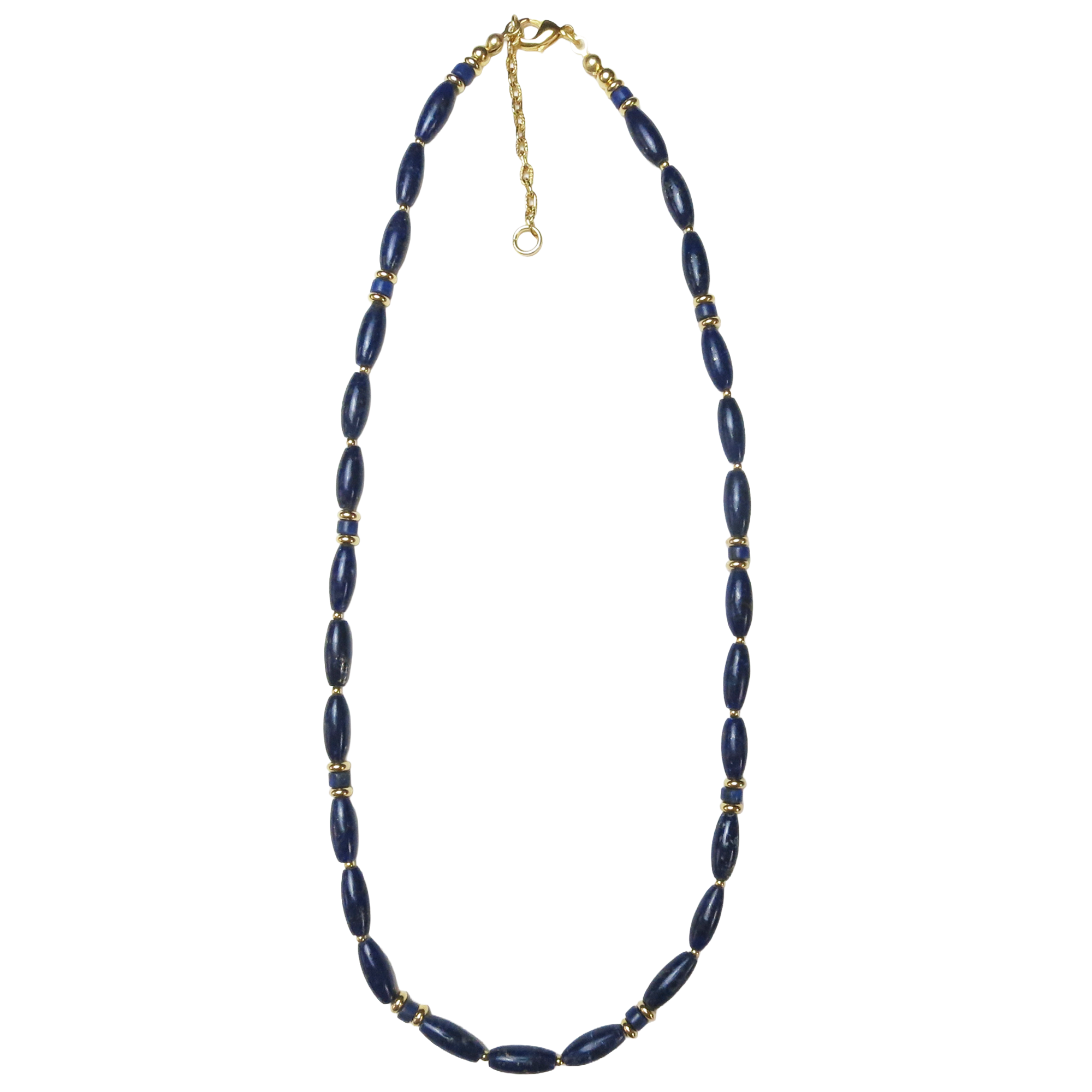 Egyptian Oval Rice Lapis Lazuli Necklace