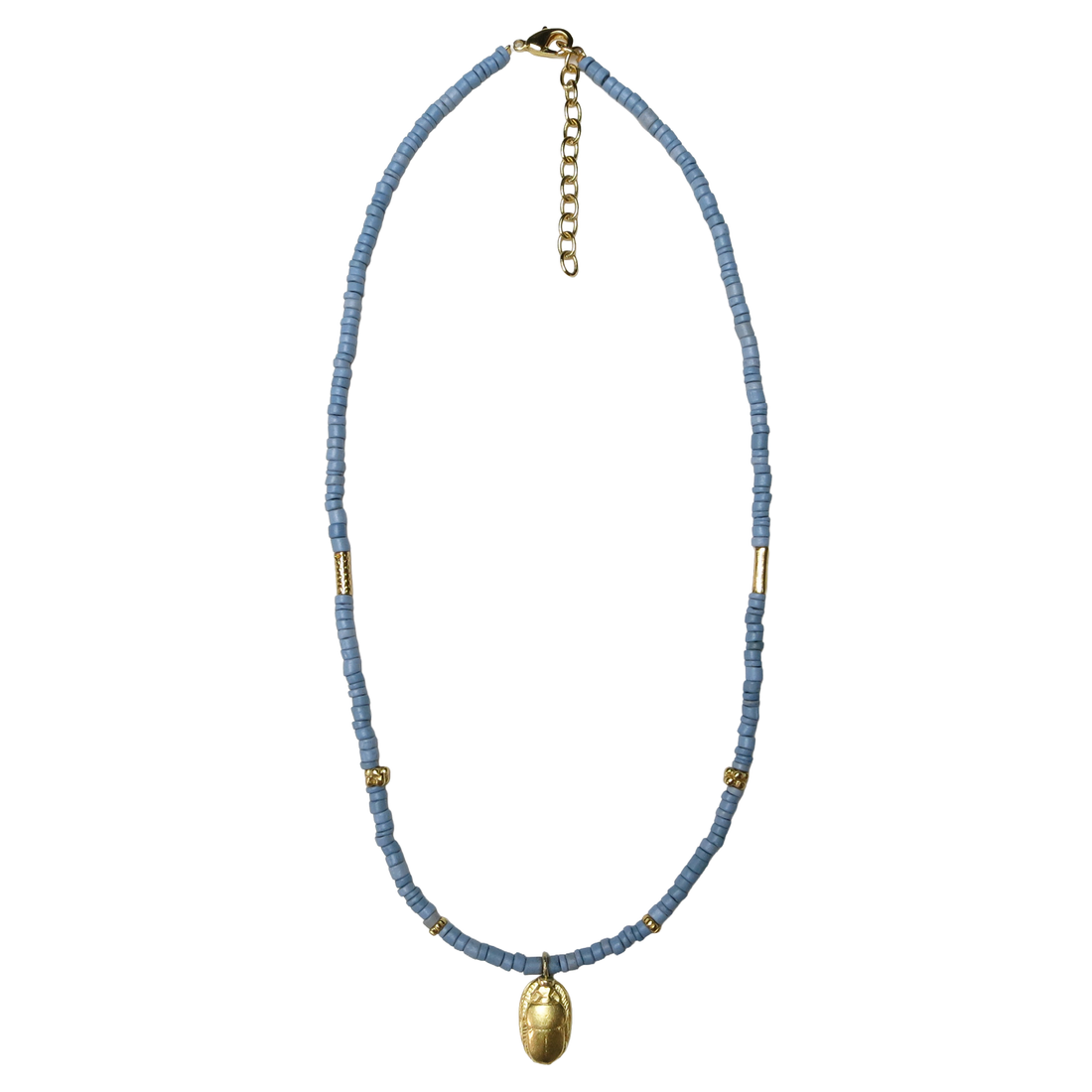 Egyptian Scarab Ceramic Necklace