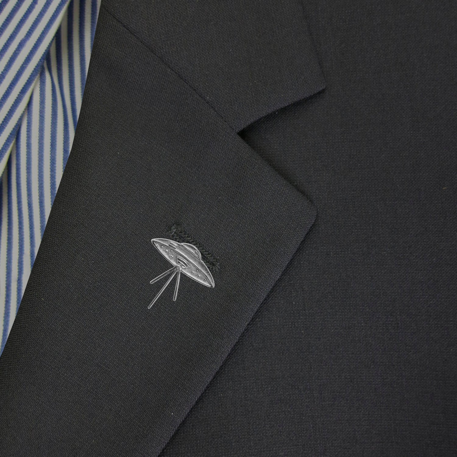 Elvis UFO Connection .950 Silver .8" Lapel Pin