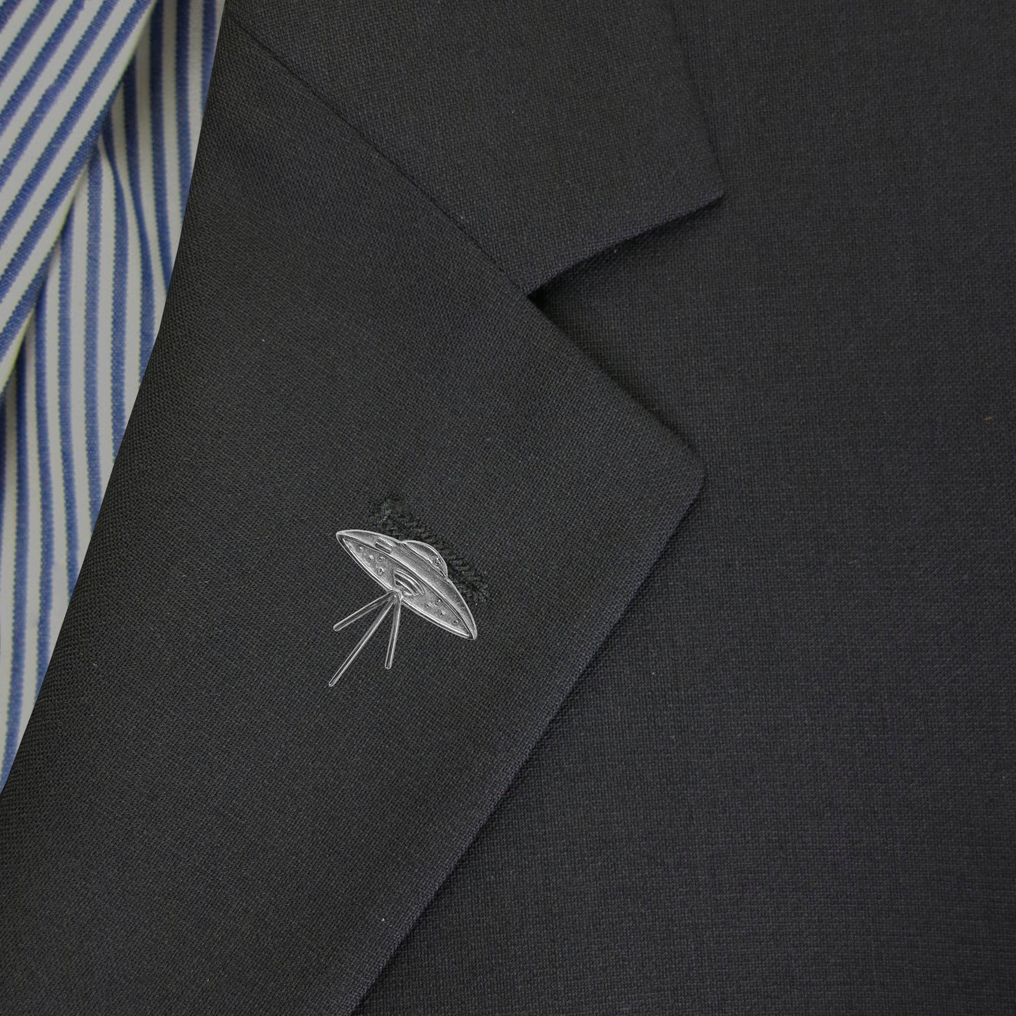 Elvis UFO Connection .950 Silver .8" Lapel Pin