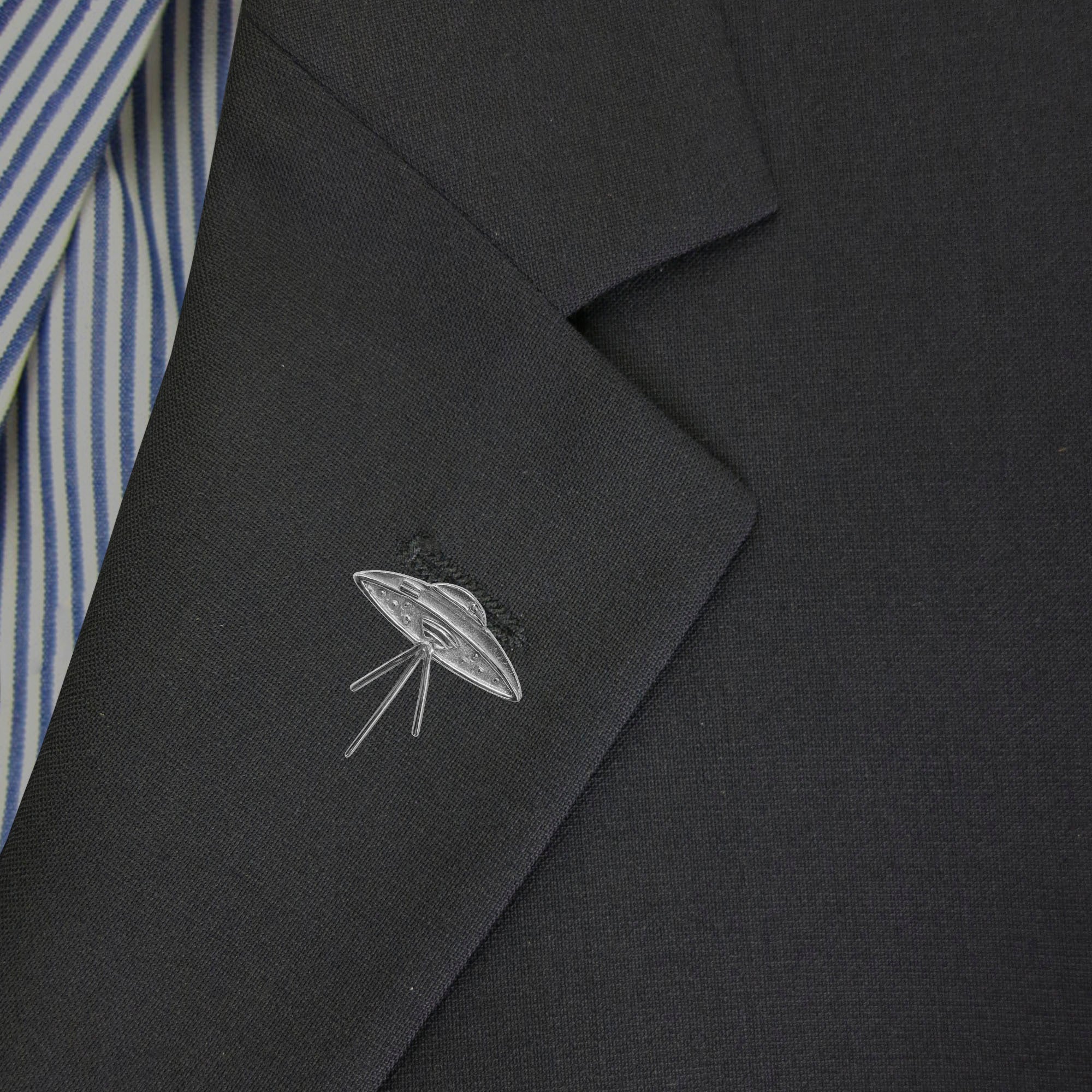 Elvis UFO Connection .950 Silver 1" Lapel Pin