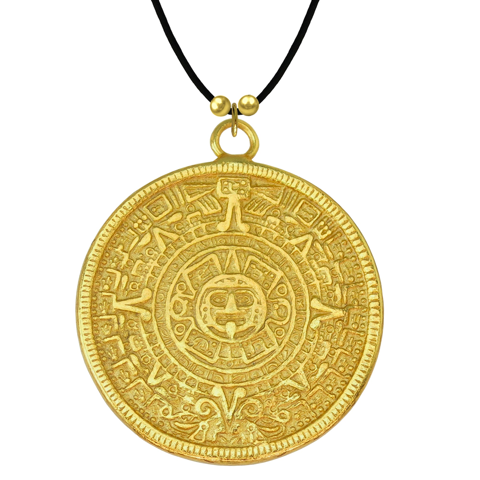 Aztec Calendar Pendant Necklace Multiple Sizes