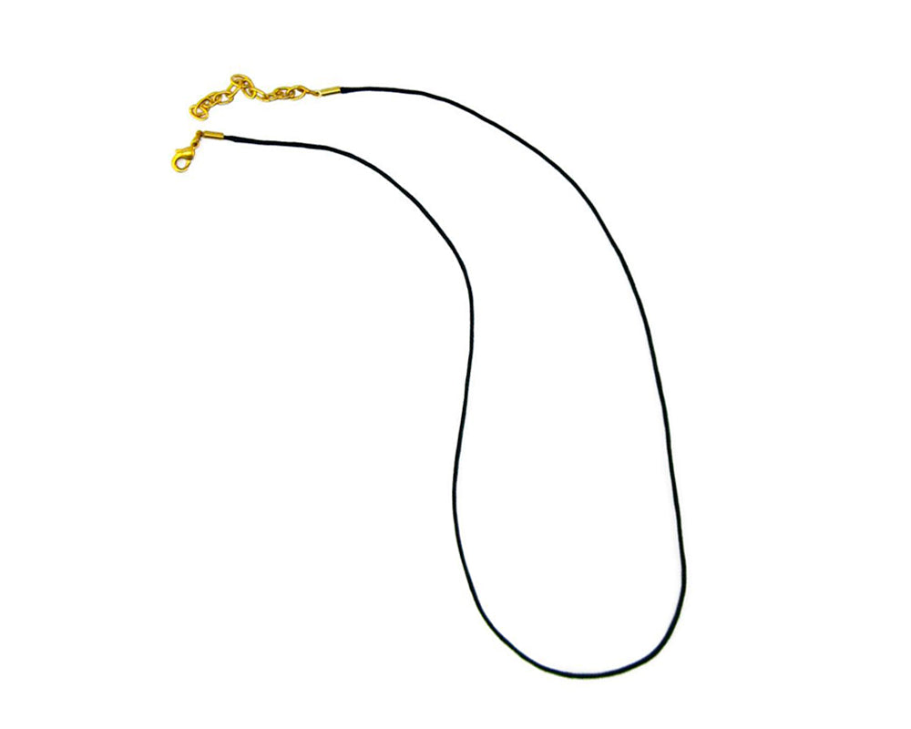 1.2mm Leather Cord 20" with 24k GP Beads