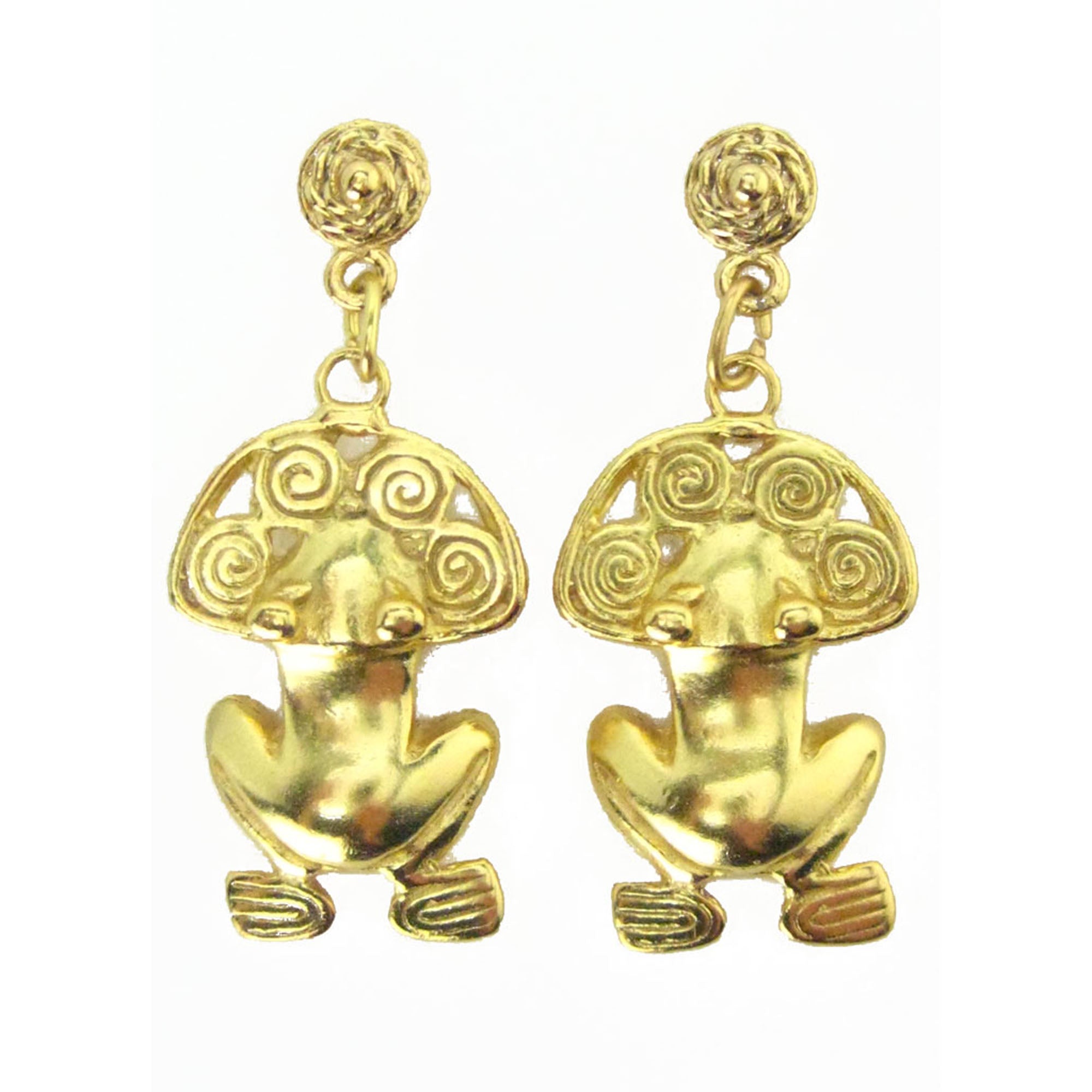 Spirals Frog Dangle Earrings