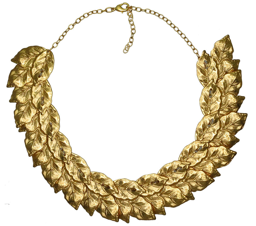 24k Gold Plated Leaves Necklace