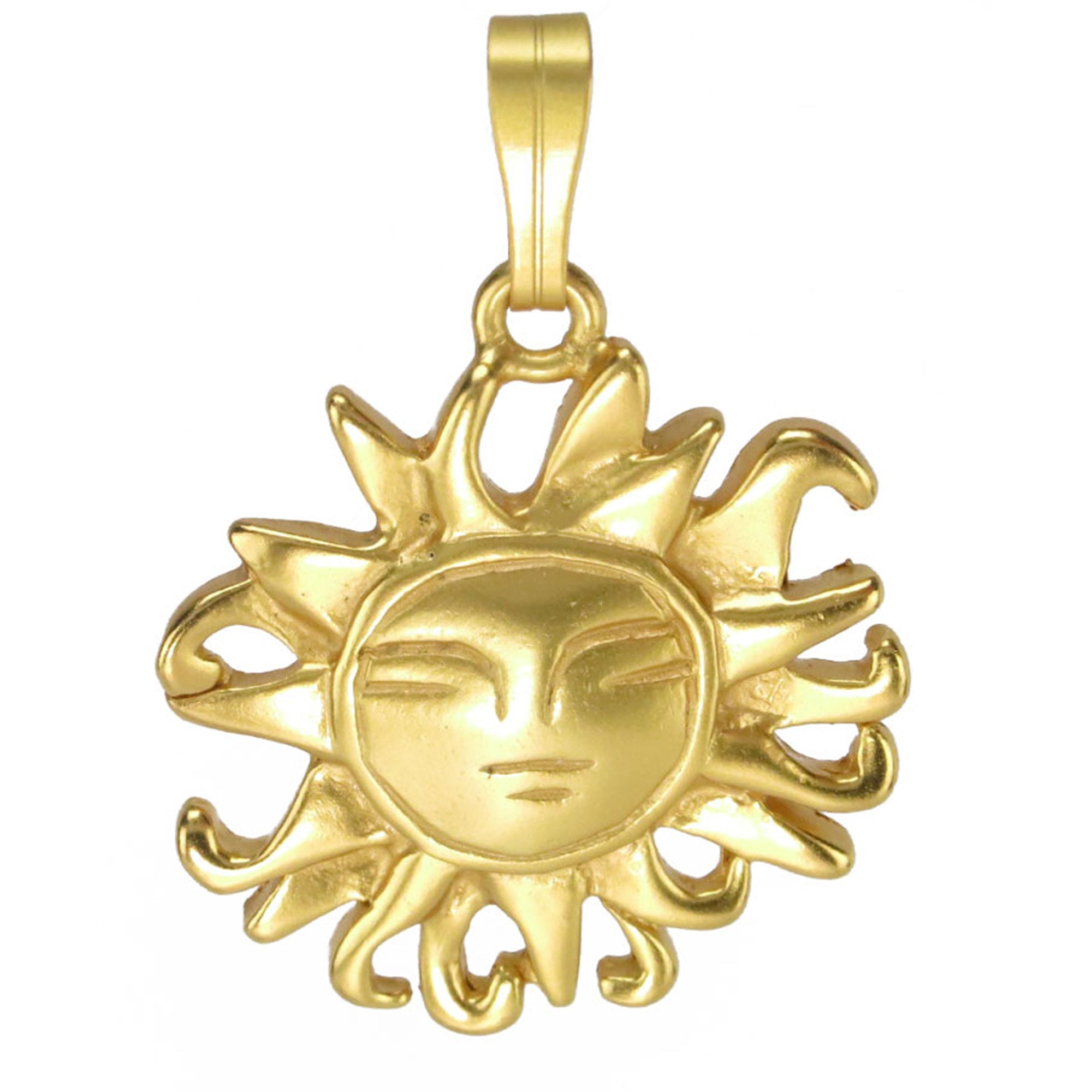 Radiant Sun 24k GP .9" Pendant Necklace