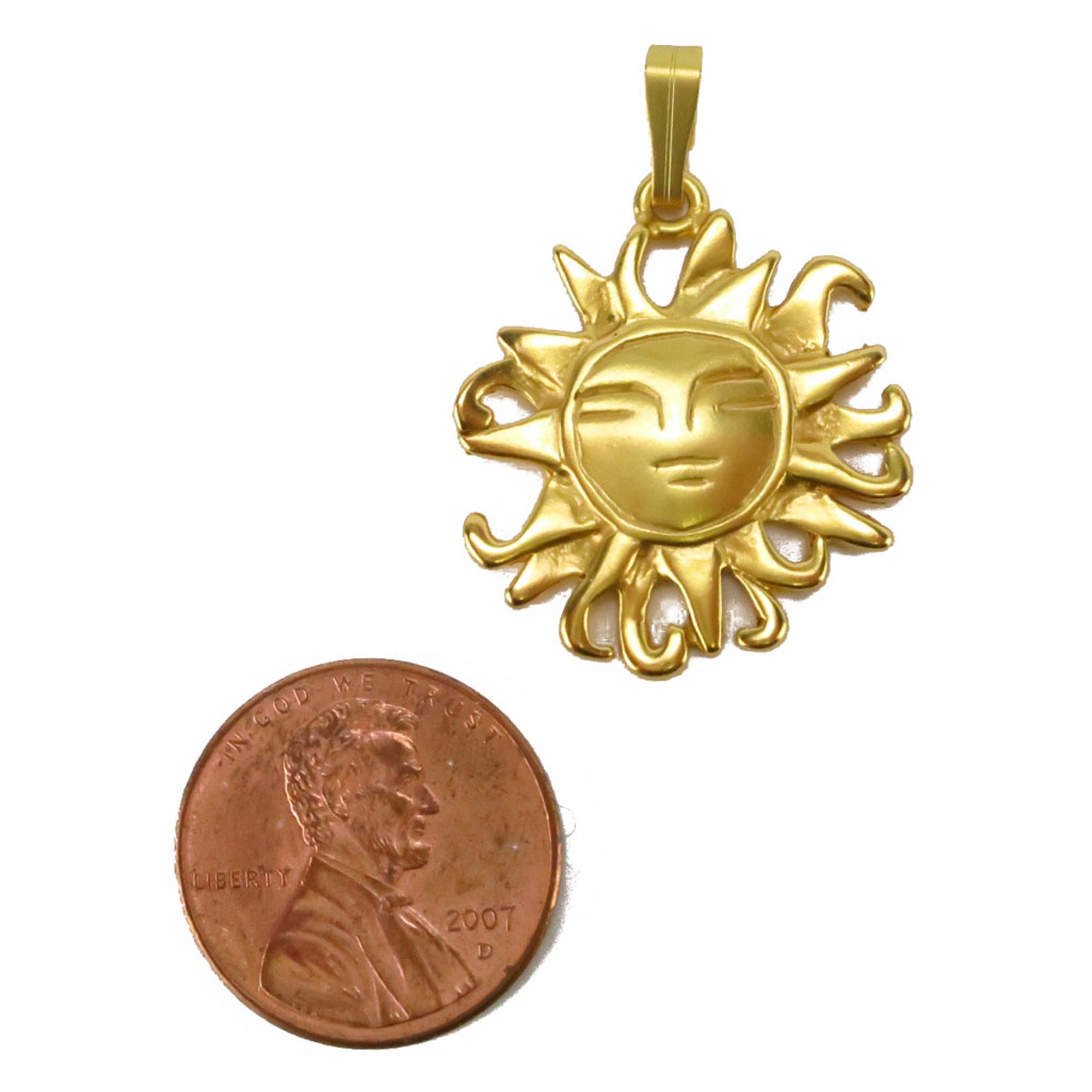 Radiant Sun 24k GP .9" Pendant Necklace