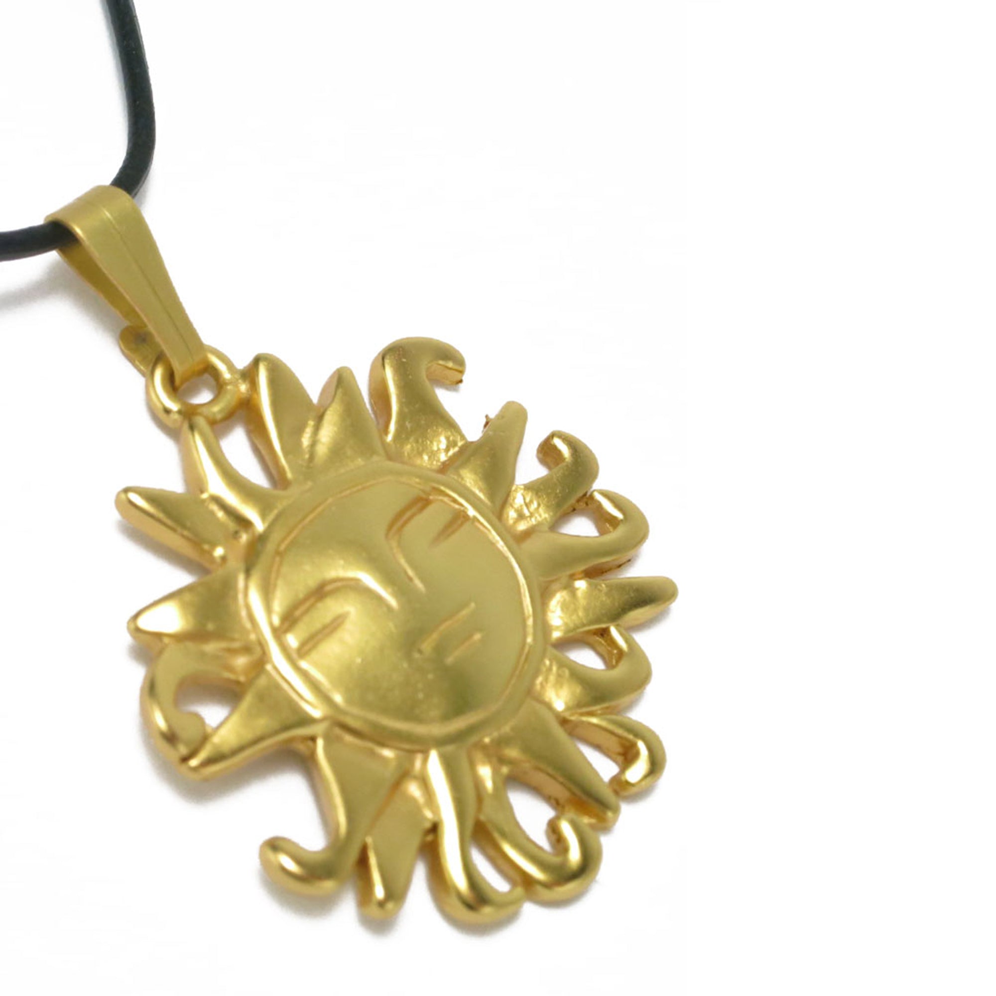 Radiant Sun 24k GP .9" Pendant Necklace