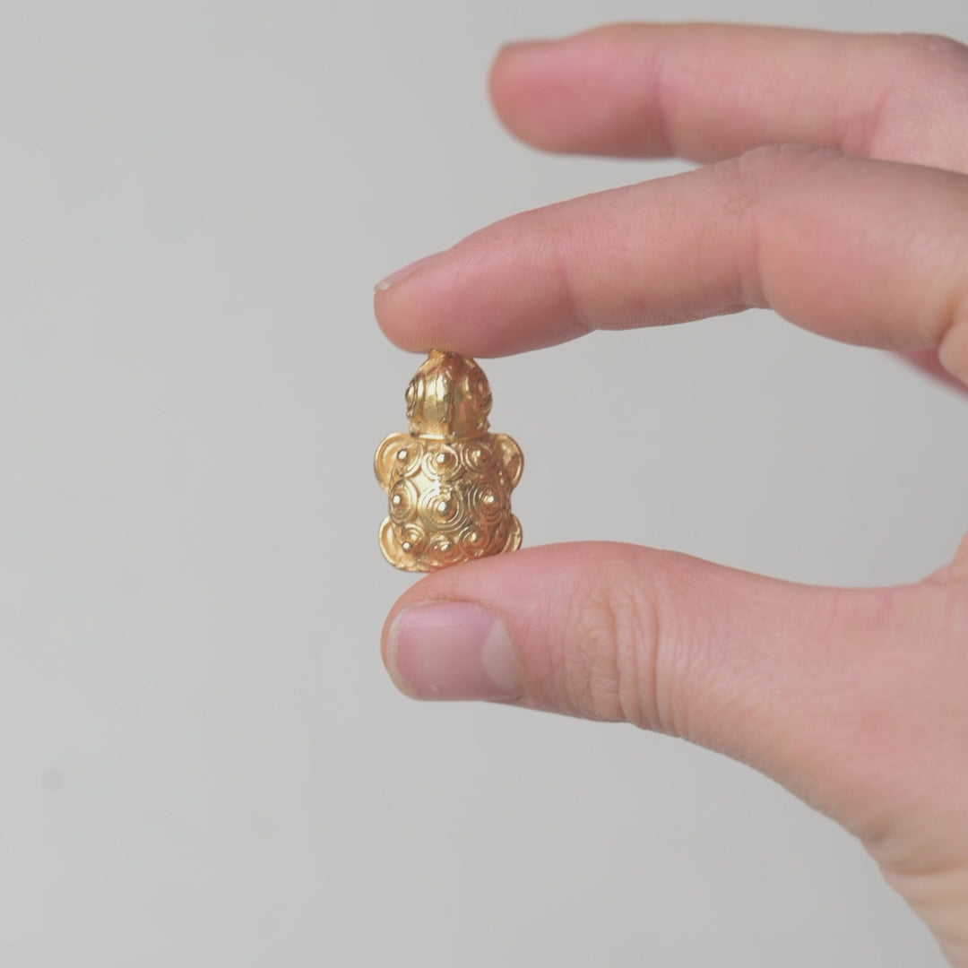 Embossed Turtle Drop Earrings