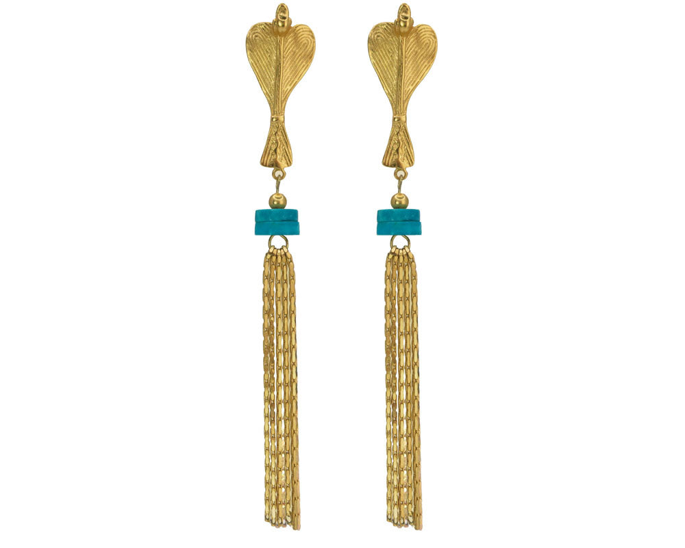 Muisca Condor and Blue Ceramics Earrings