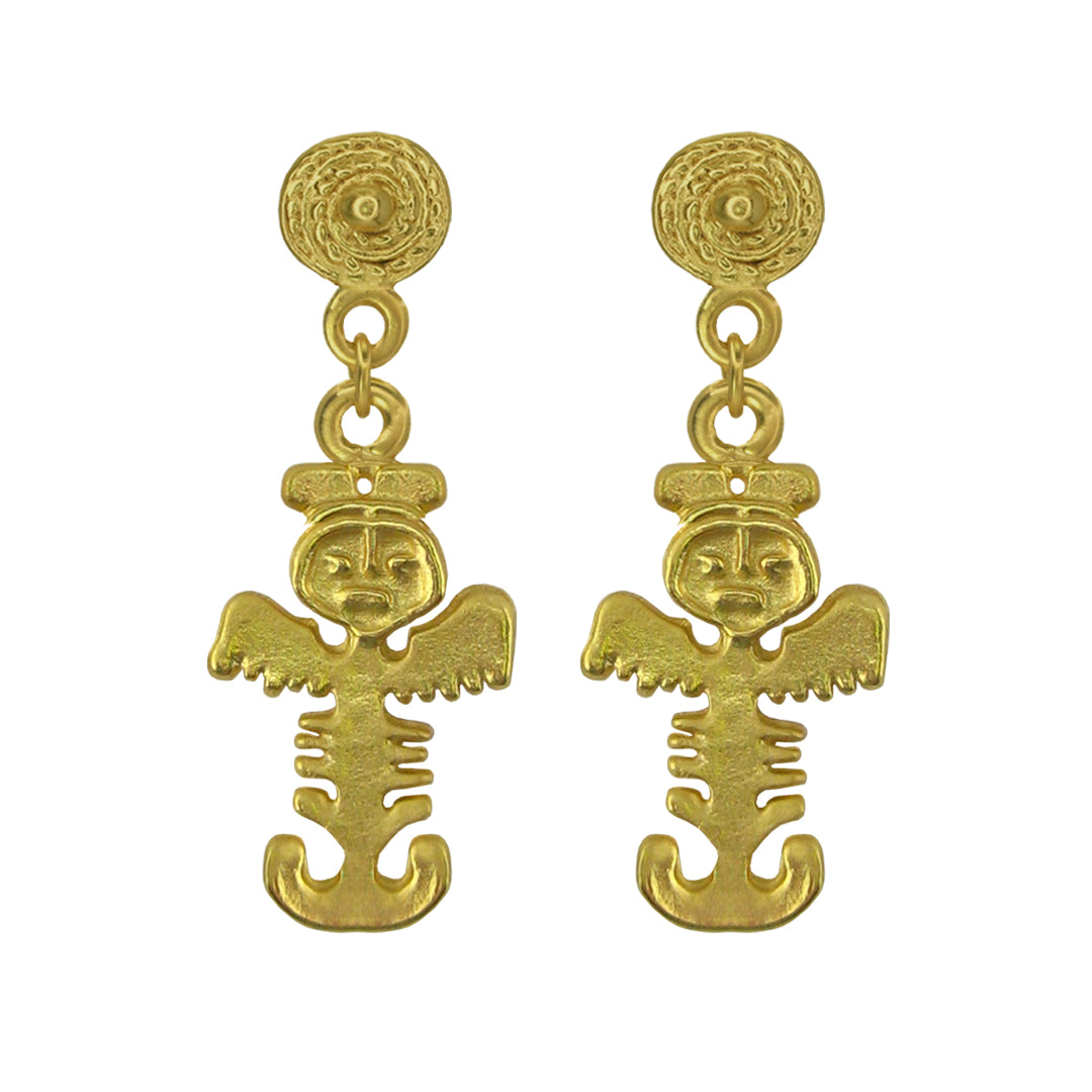 Tolima Feline Jaguar Figure 1.2" Dangle Earrings