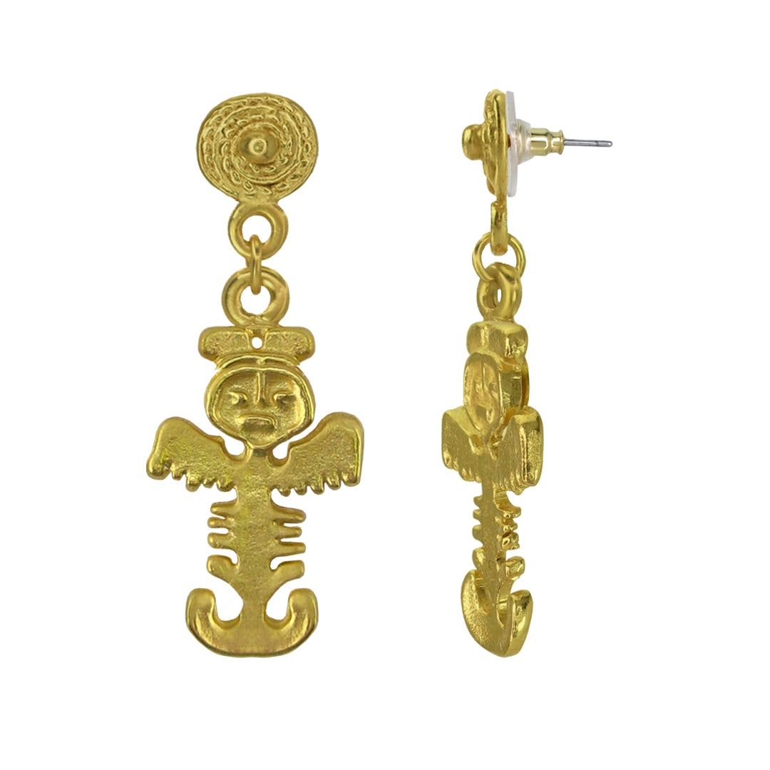 Tolima Feline Jaguar Figure 1.2" Dangle Earrings