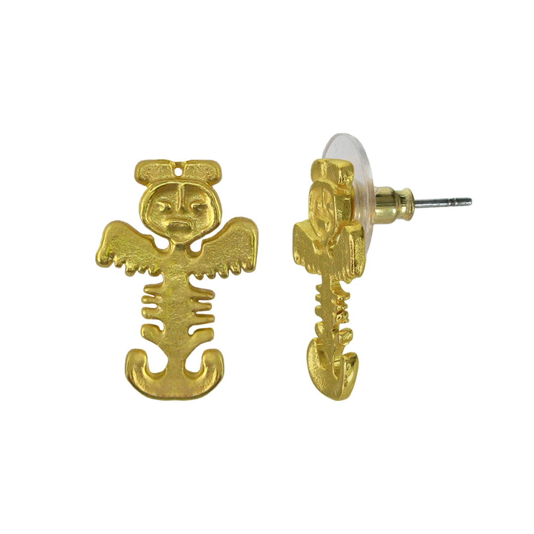 Tolima Feline Jaguar Figure .7" Stud Earrings