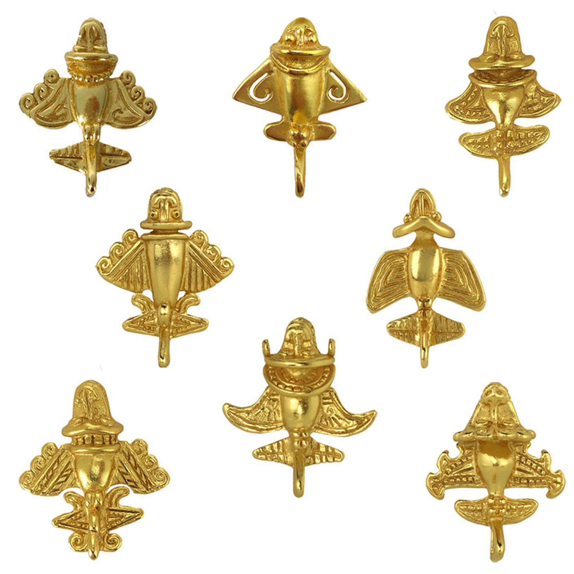 Quimbaya Flyer Pin 24K GP Cappello Artefatto Alieno Precolombiano - Foto 5