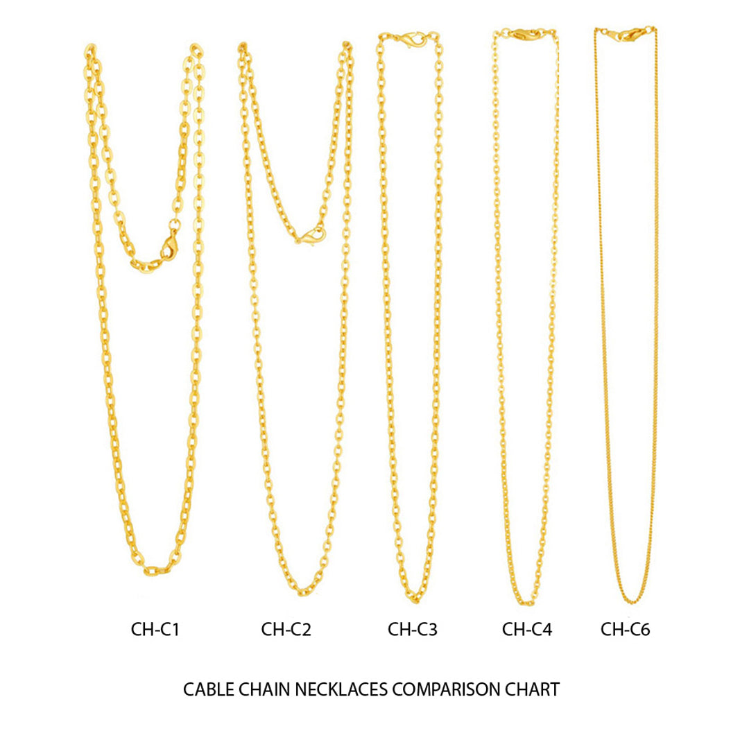 Cable Chain Necklace Multiple Sizes