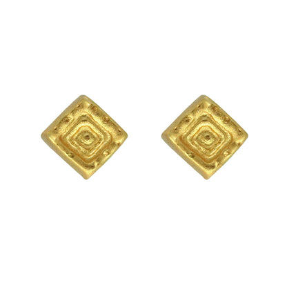Pre-Columbian Carved Cube (XS) Stud Earrings