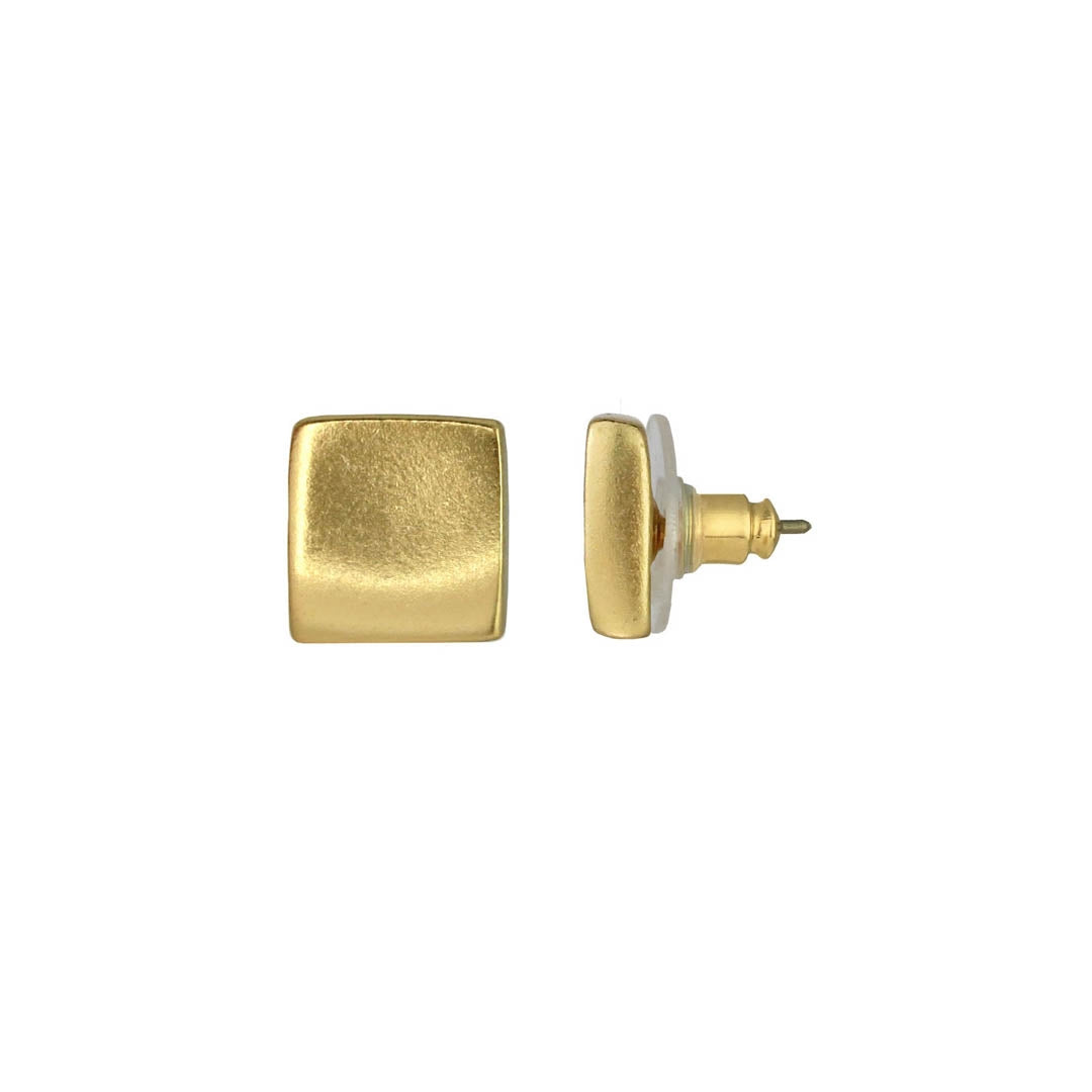 Minimalist Gold Square 24k GP Earrings 