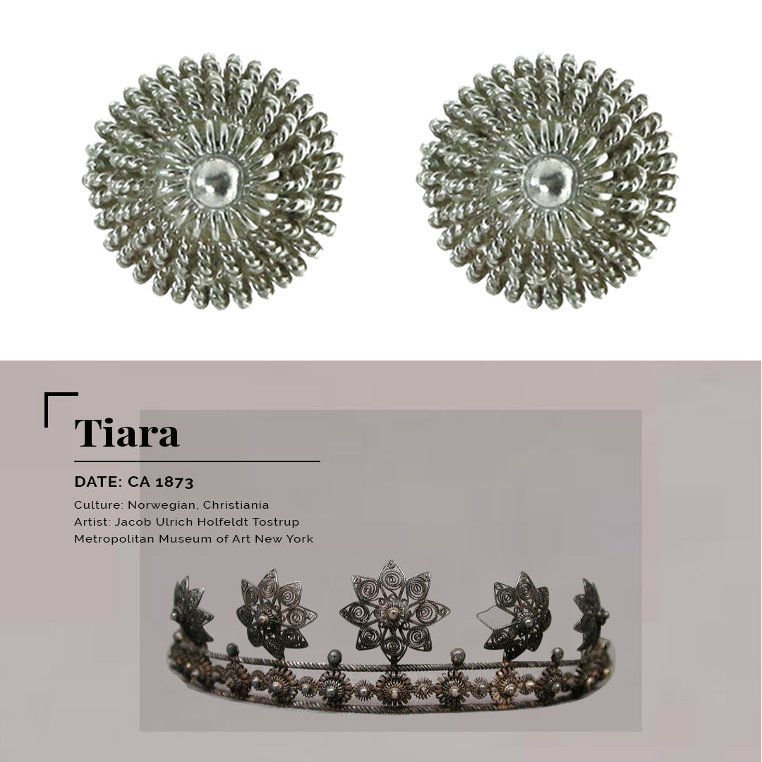 Handmade Filigree Flower .950 Silver Stud Earrings