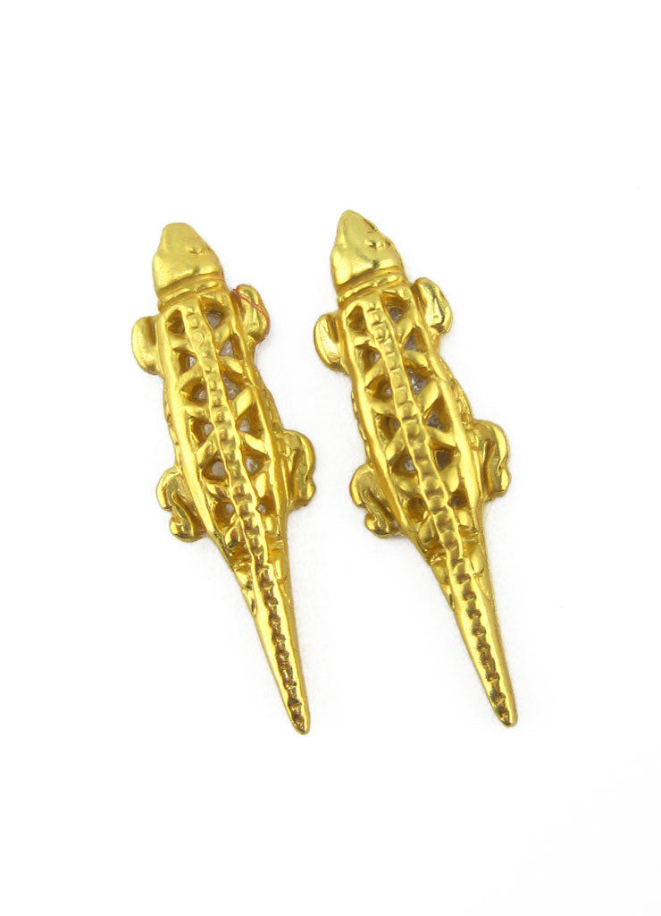 Quimbaya Carved Lizard Earrings