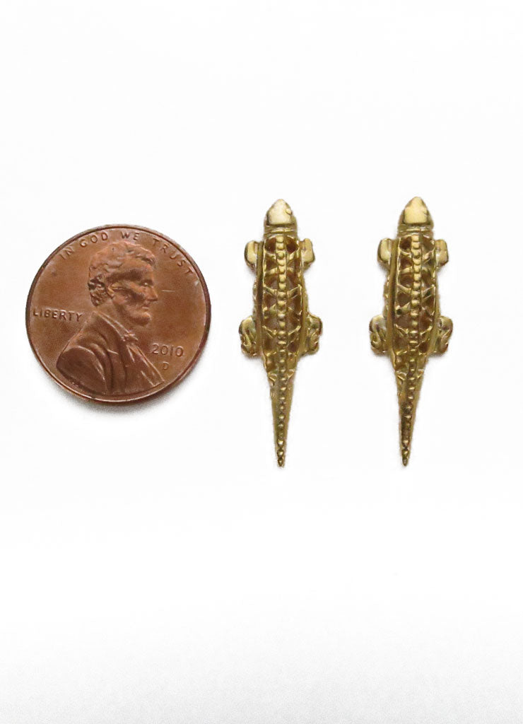 Quimbaya Carved Lizard Earrings