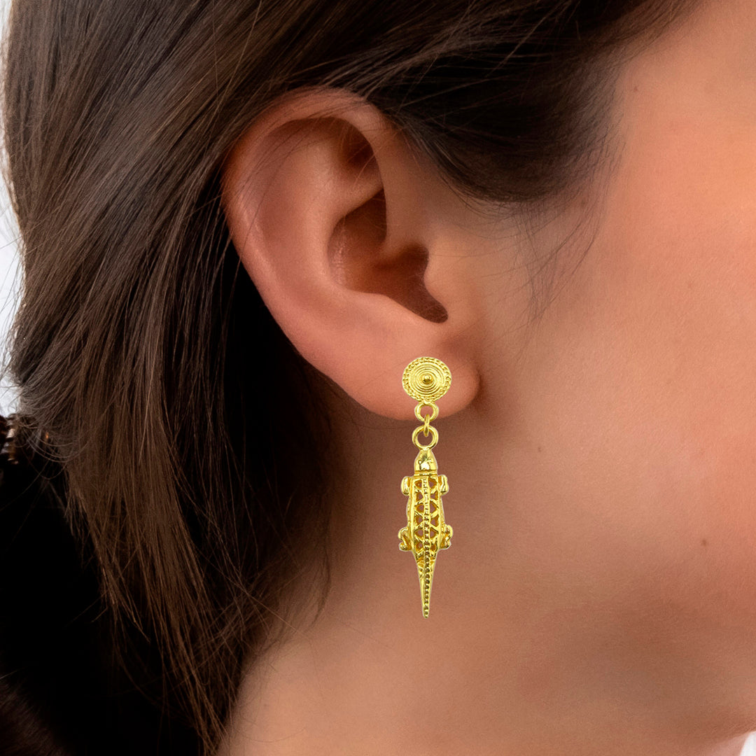 Crocodile Dangle Earrings