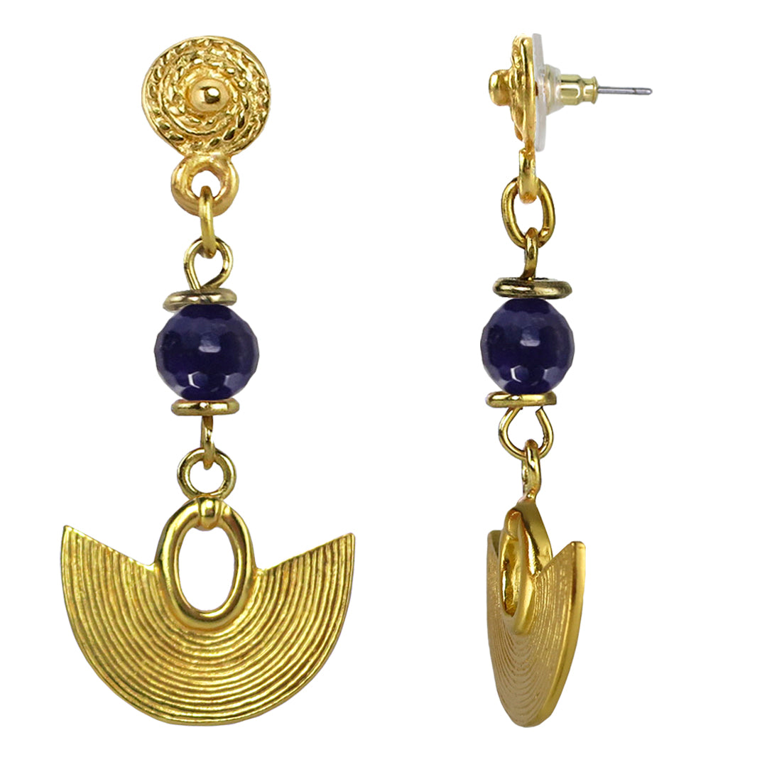 Striped Crescent 1.7" Dangle Earrings