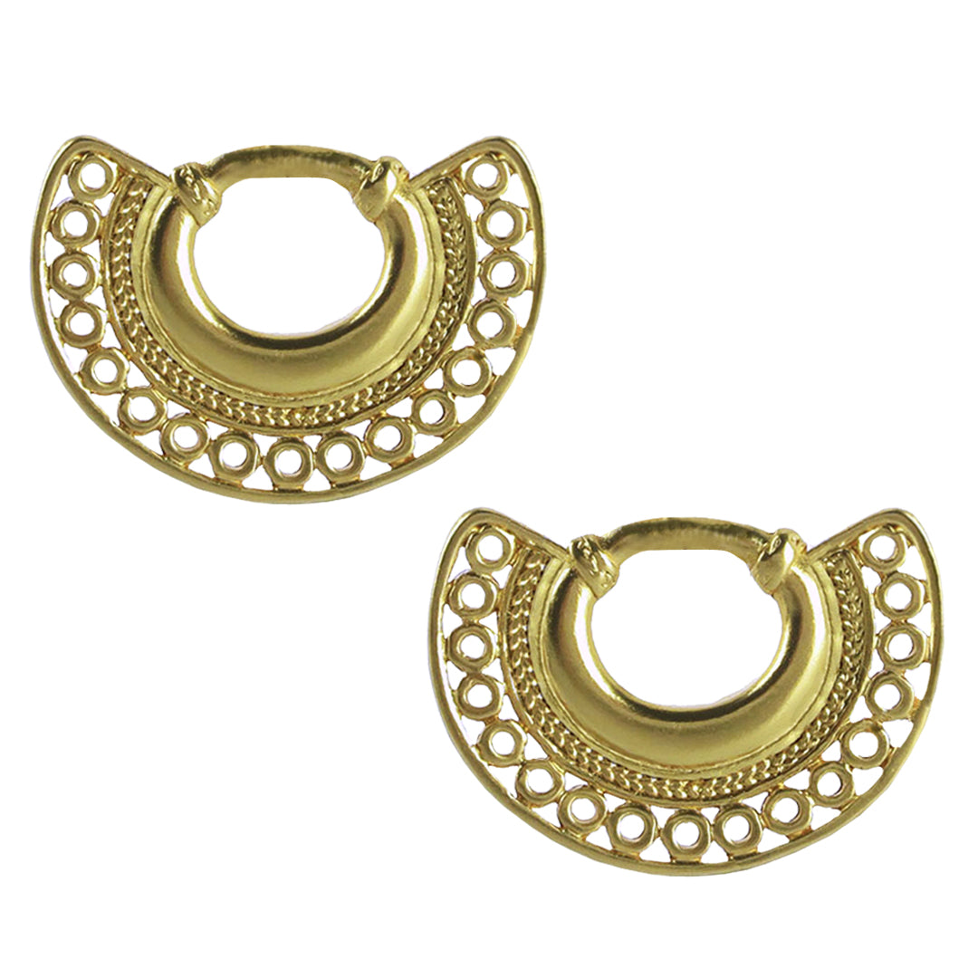 Pre-Columbian Embossed Tairona Nose Ring Earrings