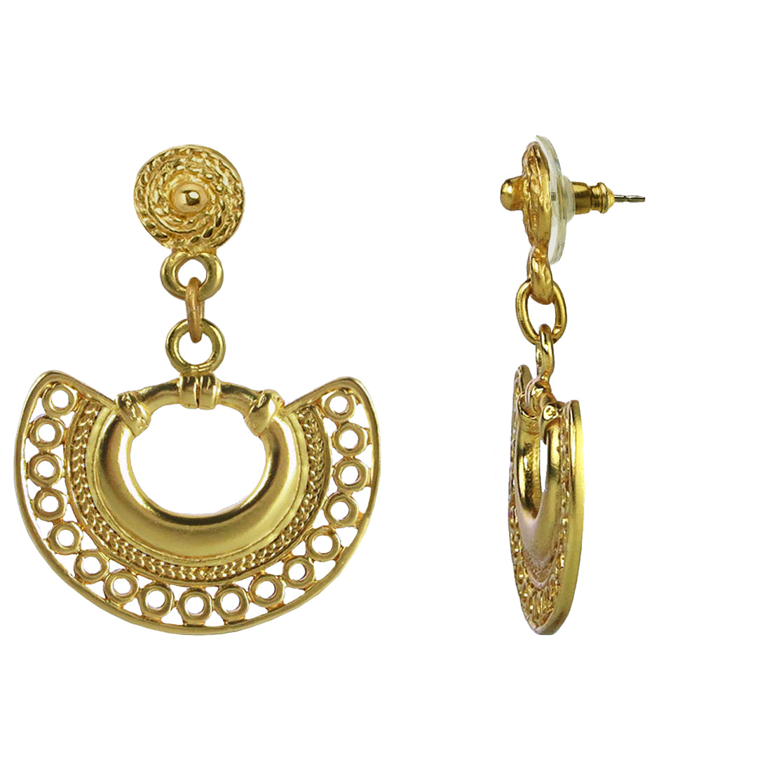 Crescent Dangle Earrings | 24k Gold Plated Jewelry