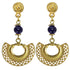 Embossed Tairona Nose Ring with Amethyst Dangle Earrings