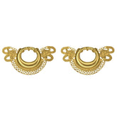 Tairona Embossed Ornament with two Animal Heads Drop Earrings