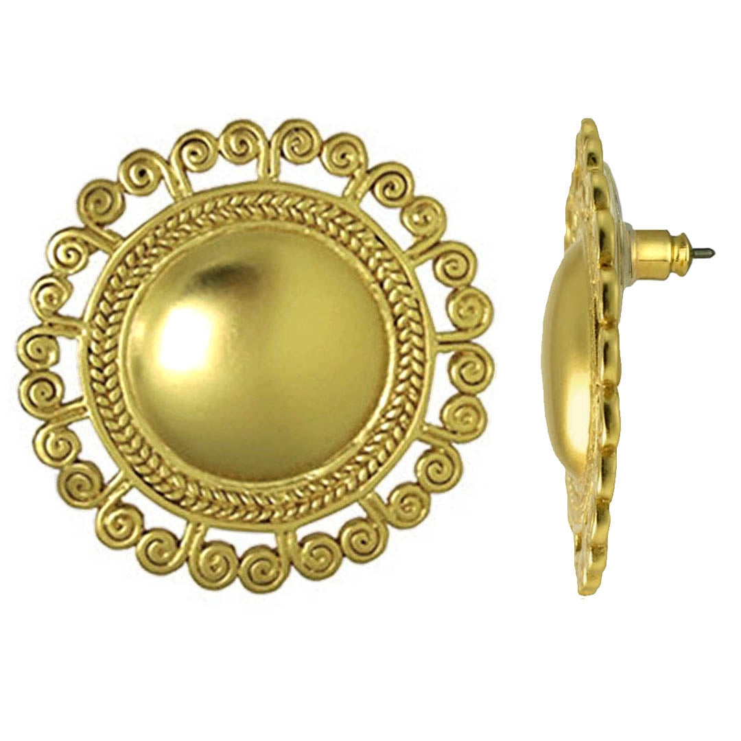 Sun with Spirals Beams 1.2" Drop Earrings