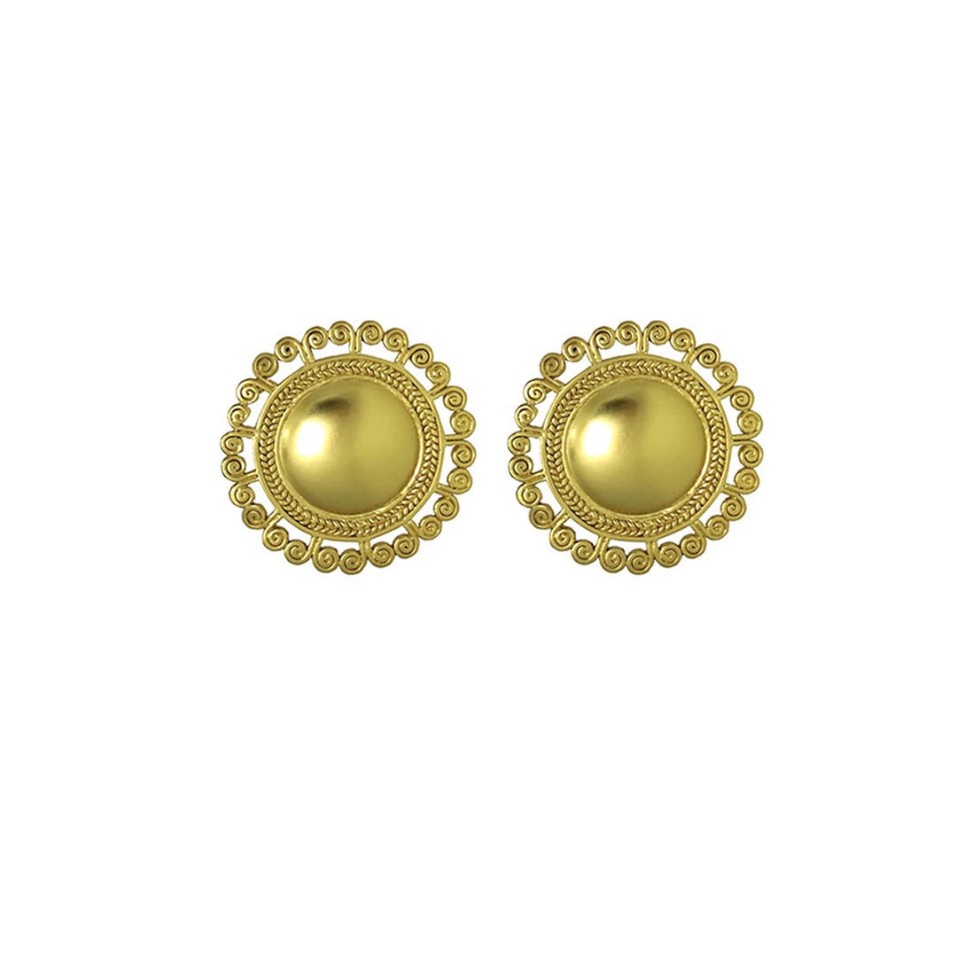 Pre-Columbian Tolima Spirals Sun Earrings by ACROSS THE PUDDLE