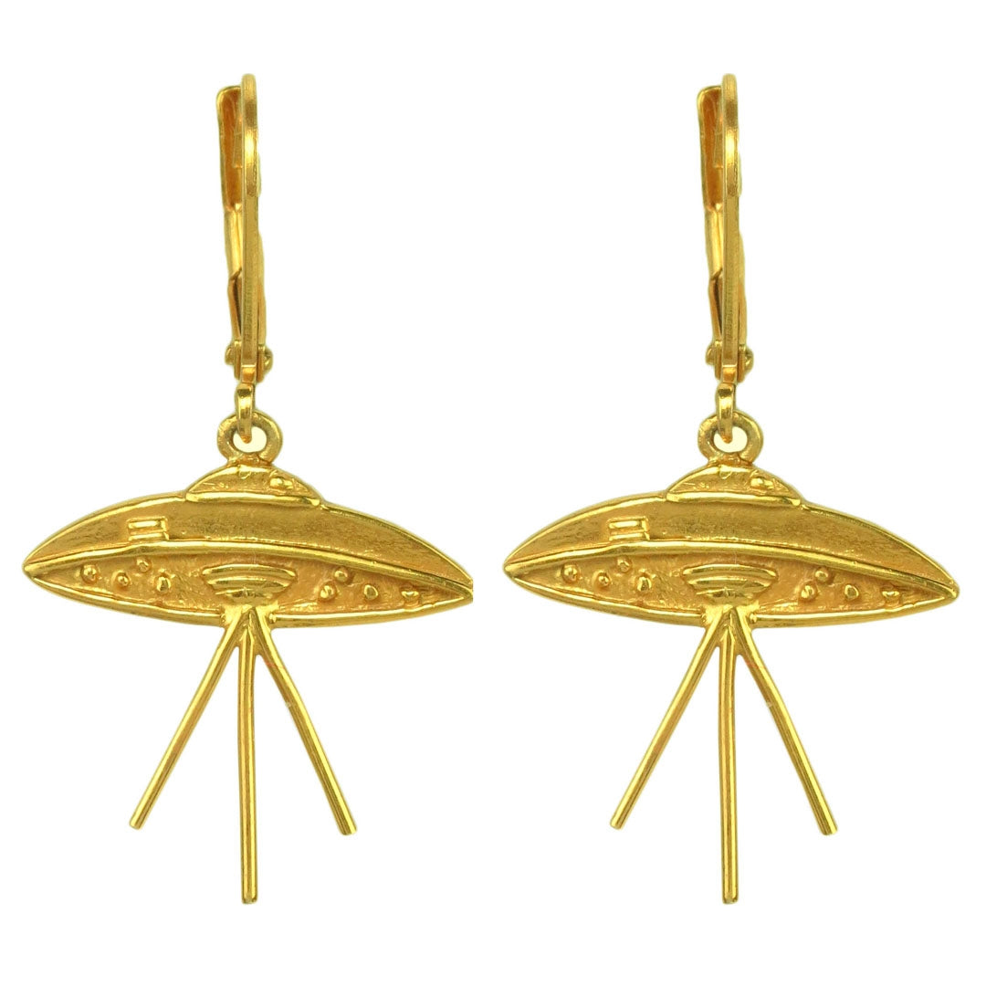 Collectible Elvis Flying Saucer UFO Earrings by ACROSS THE PUDDLE