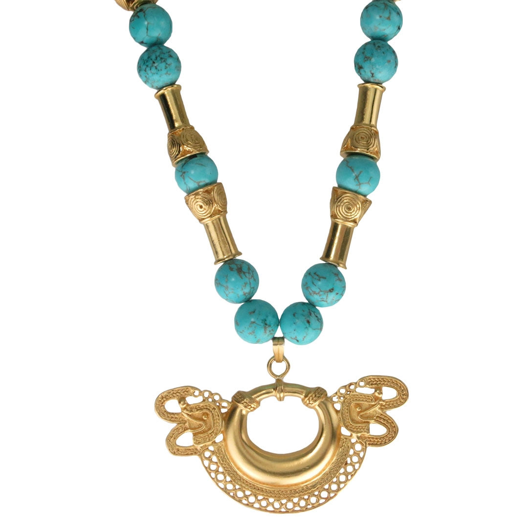 Butterfly and Turquoise Necklace