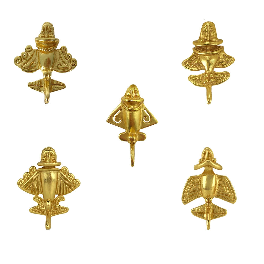 Pre-Columbian Five Golden Jet Military Pins Bundle by ACROSS THE PUDDLE