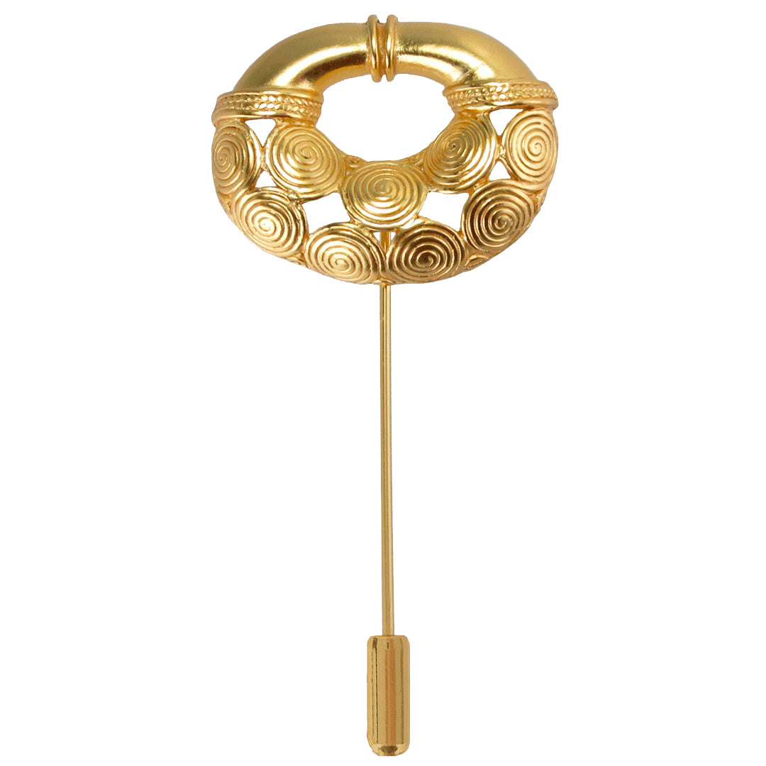 Calima Ornament with Nine Spirals Stick Pin by Across The Puddle