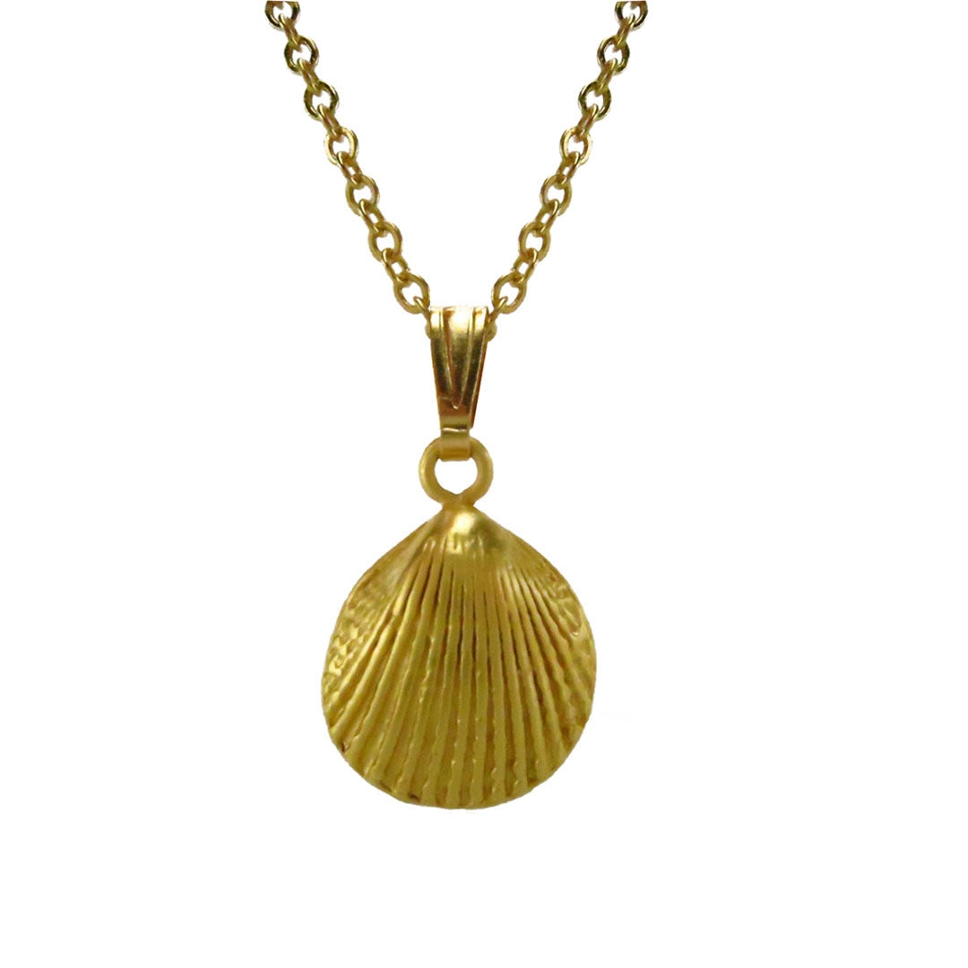 24k Gold Plated Seashell Pendant by Across The Puddle