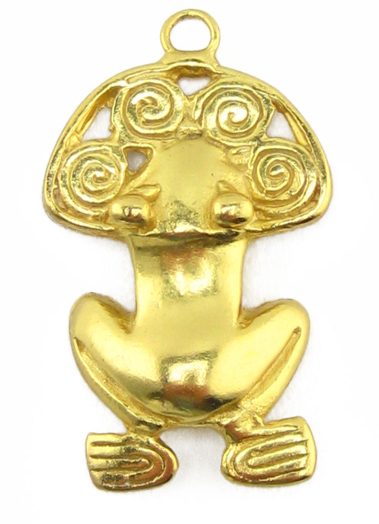 Pre-Columbian Tairona Frog with Spirals Pendant
