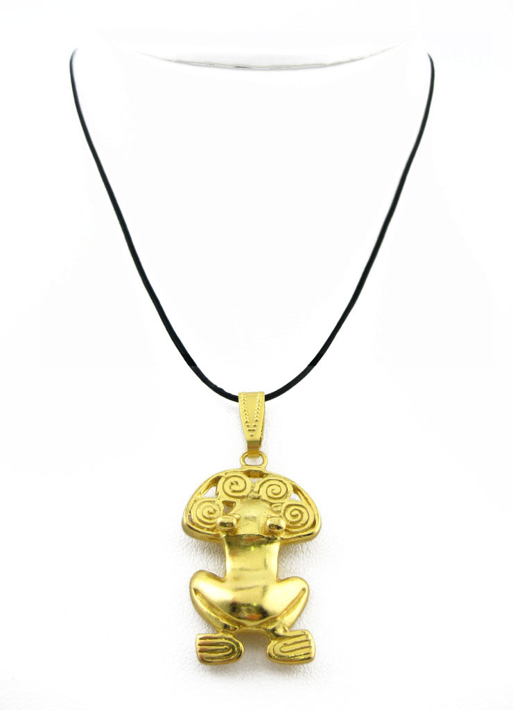 Pre-Columbian Tairona Frog with Spirals Pendant
