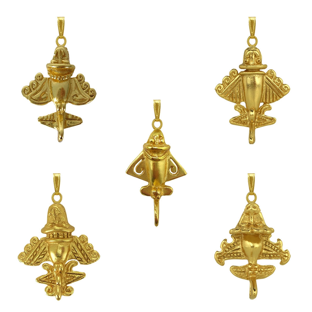 Five Golden Jet Pendants Bundle-2 by ACROSS THE PUDDLE