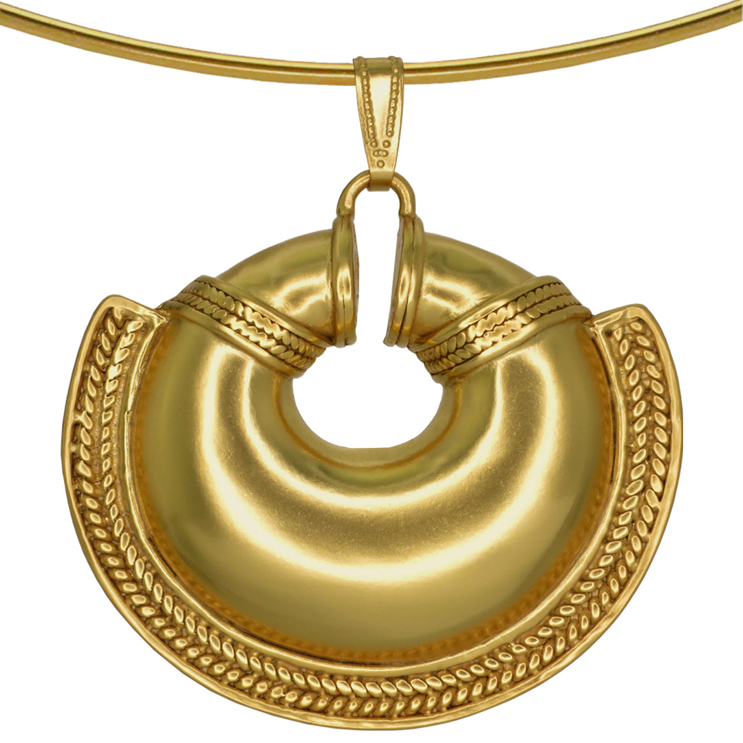 Omega Choker Necklace with a Pre-Columbian Convex Nose Ring