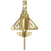 8K Yellow Gold Pre-Columbian Golden Jet-3 Pendant