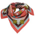 Golden Jet and Nazca Lines Coral Twill Silk Scarf by Across The Puddle