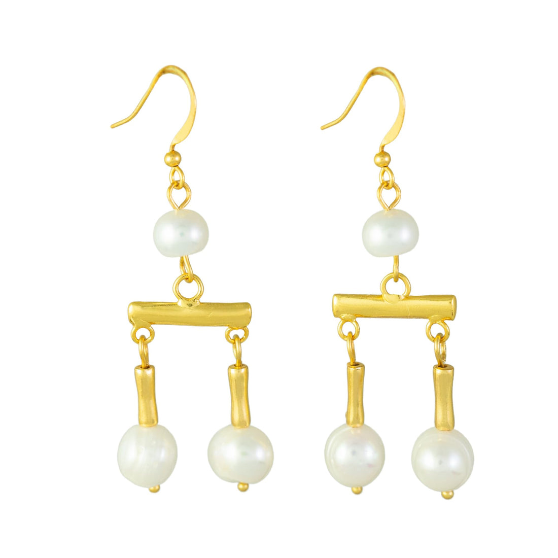 Roman Crotalia Pearl 2.23" Dangle Earrings