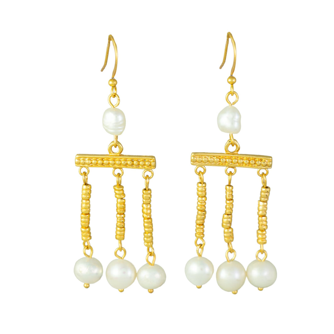 Crotalia Pompeii Cultured Pearl 2.9" Dangle Earrings