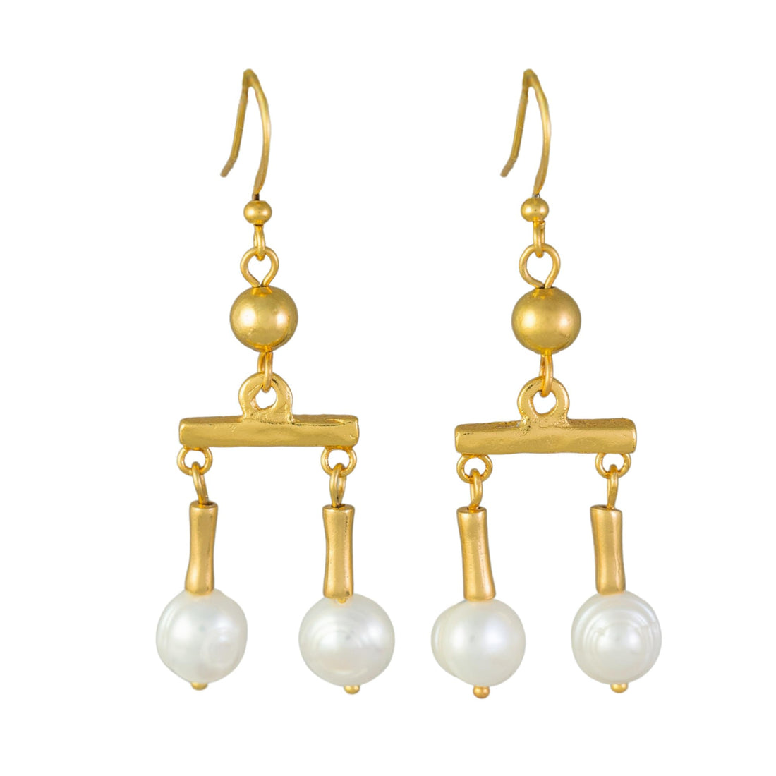 Roman Crotalia Pearl 2.15" Dangle Earrings