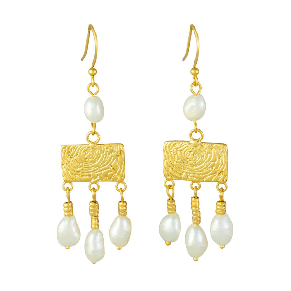 Roman Crotalia Pearl 2.27" Dangle Earrings